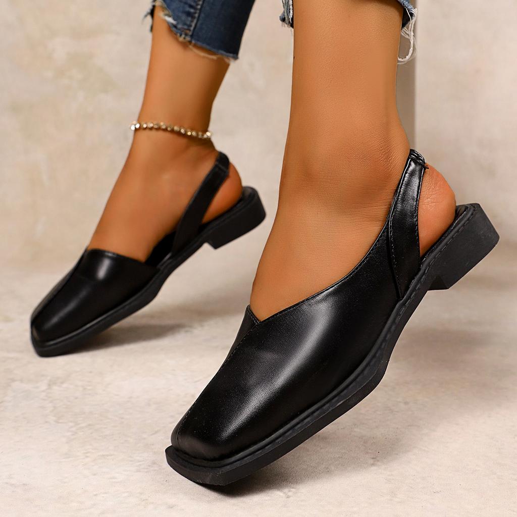 Fashion 2025 Fashion Comfortable Loafers Shoes Summer Edition Baotou Sandals for Women Non Slip Square Head for One Foot Lazy Flats
