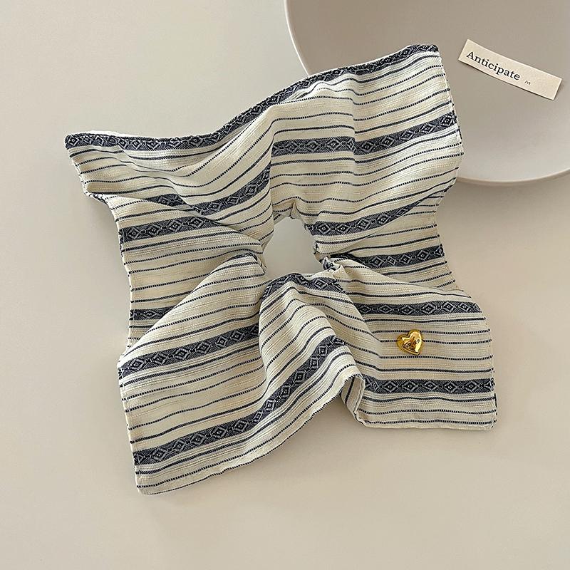 Korea Square Striped Cloth Scrunchies Women Girl Elastic Hair Rubber Band Accessories Tie Hair Ring Rope Headdress Headwear