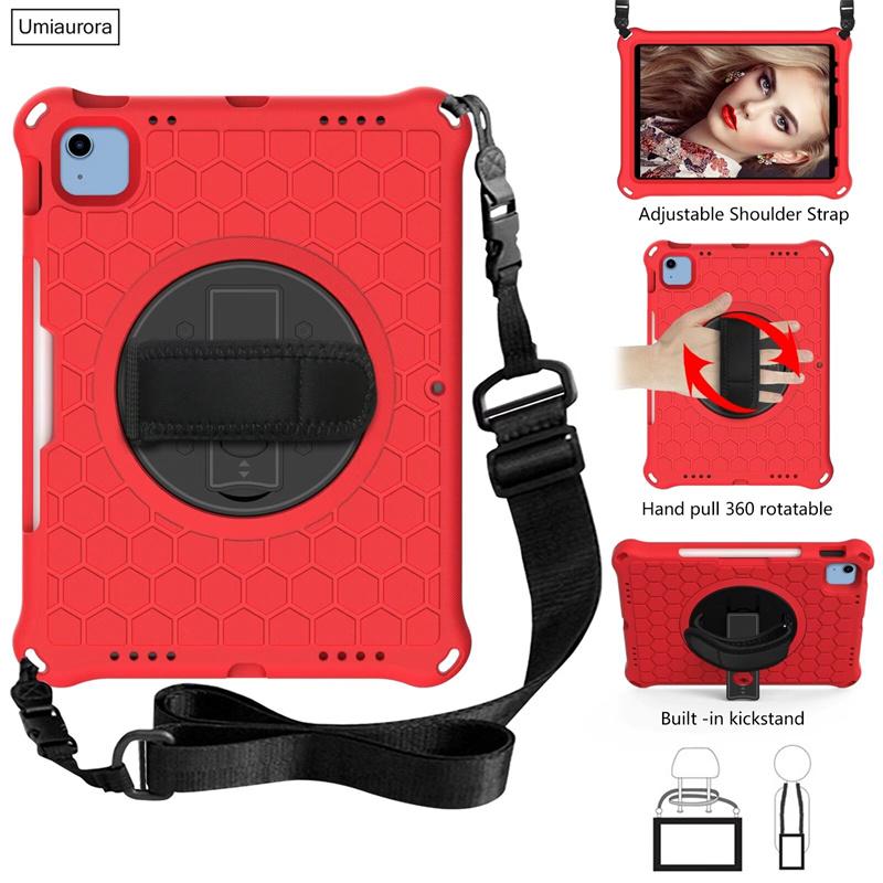 360 Rotate Hand Strap Case For IPad Mini 5 6 Air 2 3 4 10.9 9.7 7th 8th 9th Gen 10.2 Pro 11 Kids Eva Shockproof Cover