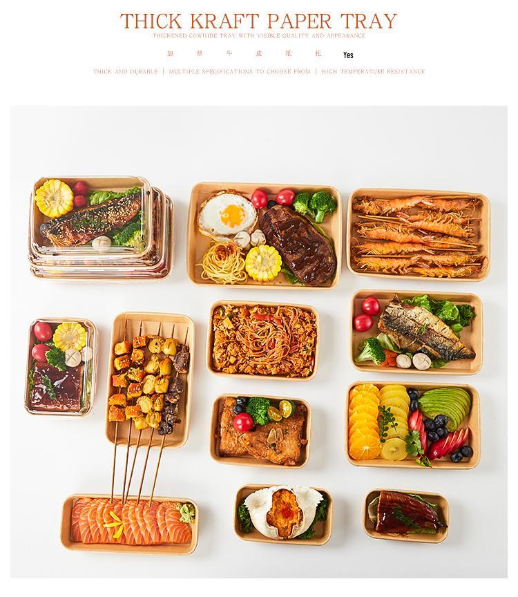 Einweg-Kraftpapier-Essteller - Rechteckig/Quadratisch, Lebensmittelqualität für BBQ, Picknick, Party.
