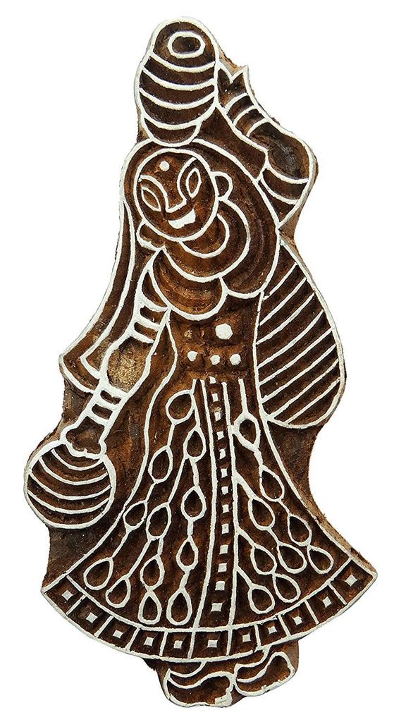 Women Pattern Wooden Block Hand Printing Carved Blocks Textile Print Stamps