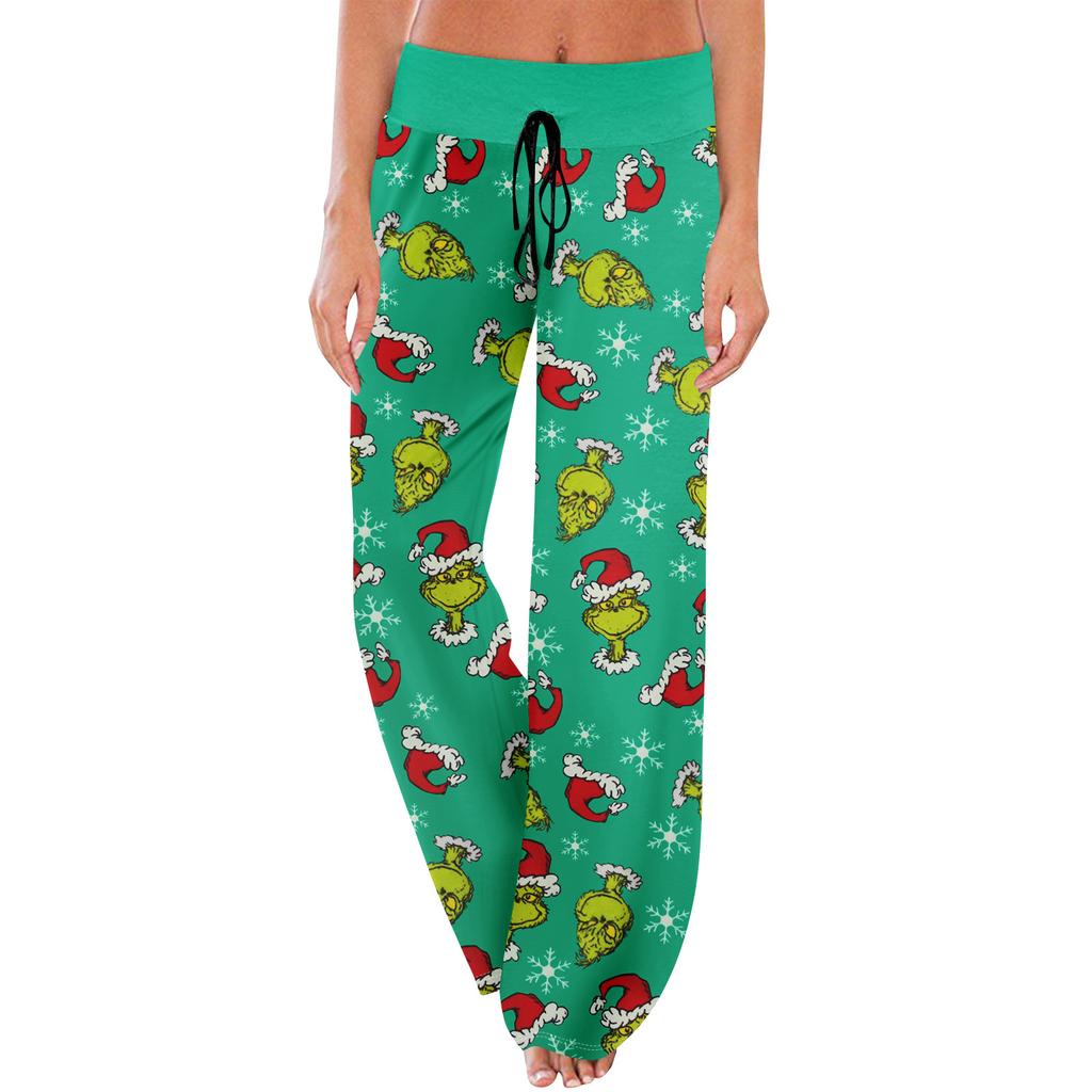 Anime-Pyjamahose, Nachtwäsche, lässige Hose mit Kordelzug und elastischer Taille, bequeme, gerade, lockere Yoga-Hose