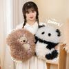 Cute Soft Hedgehog Fat Round Panda Plush Playthings Long Hair Peluche Dolls Stuffed Animal Pillow Nice Christmas Gift Idea Ideal For Infant Girls
