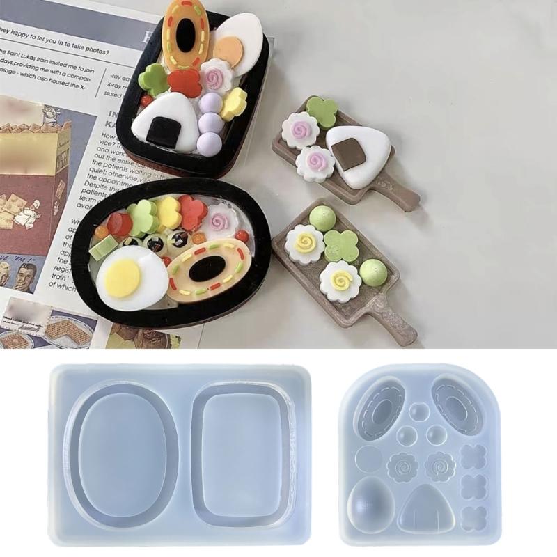 Silicone Lunch Box Molds Bento Box Accessories Resin Molds Food Fruit Epoxy Casting Mold DIY Craft Crafting Game Molds