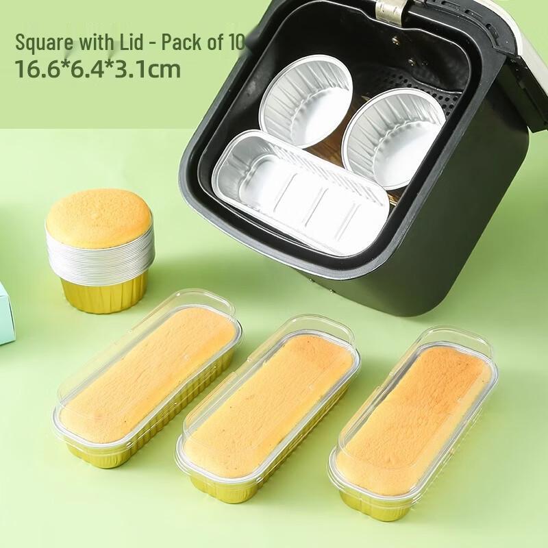 

ZISIZ Air Fryer Extra Thick Rectangular Foil Cups with Lids