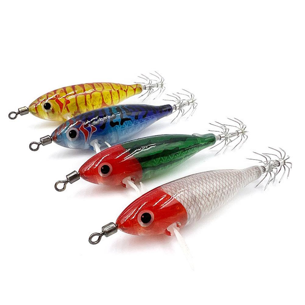 5.7g/8cm Simulation Luminous Squid Jig Hooks Fishing Lures Double Hook Lifelike Squid Hook Fishing Tackles Accessories