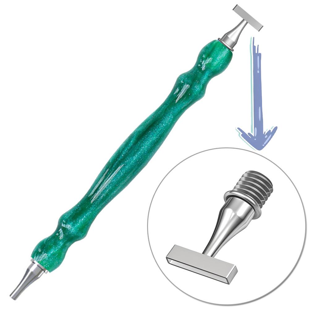 Ergonomické pero s bodcovým hrotem na malování diamantů z pryskyřice, tenký závitový hrot z nerezové oceli, vhodné pro nástroj na malování diamantů 5D
