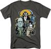 YoGos Universal Monsters Monster Mash Dracula Frankenstein Men T Shirt Dark Grey Grey