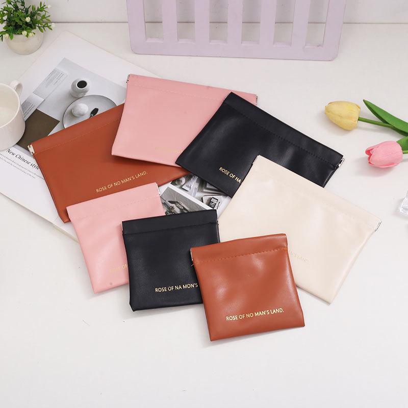 Portable Lipstick & Cosmetic Bag with Automatic Closure - Compact Earphone, Data Cable & Coin Pouch