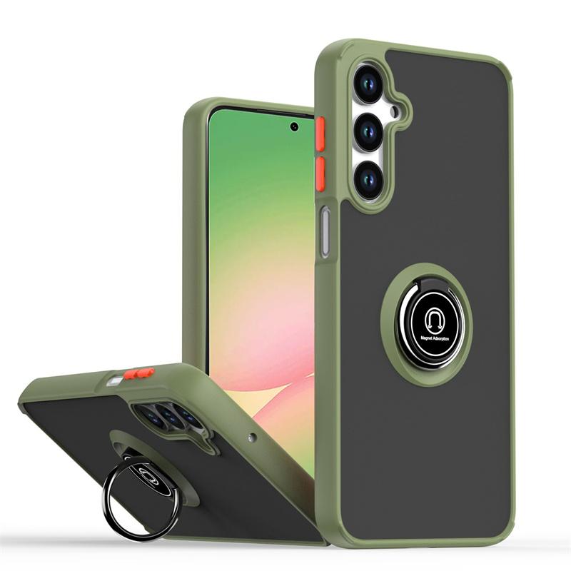 Matte Handyhüllen Für Samsung Galaxy A56 A36 A26 A16 Hülle mit Magnetischem Ringhalter Für Samsung S25 S22 S21 Ultra Plus S24 FE Hülle