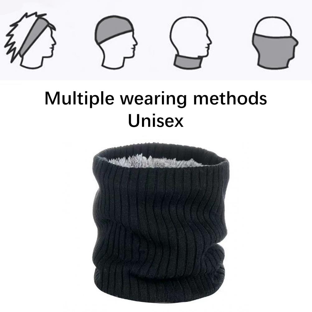 2Pcs Winter Neck Warmer Knitted Neck Gaiter Thick Windproof Thermal Scarf Face Cover for Men Women