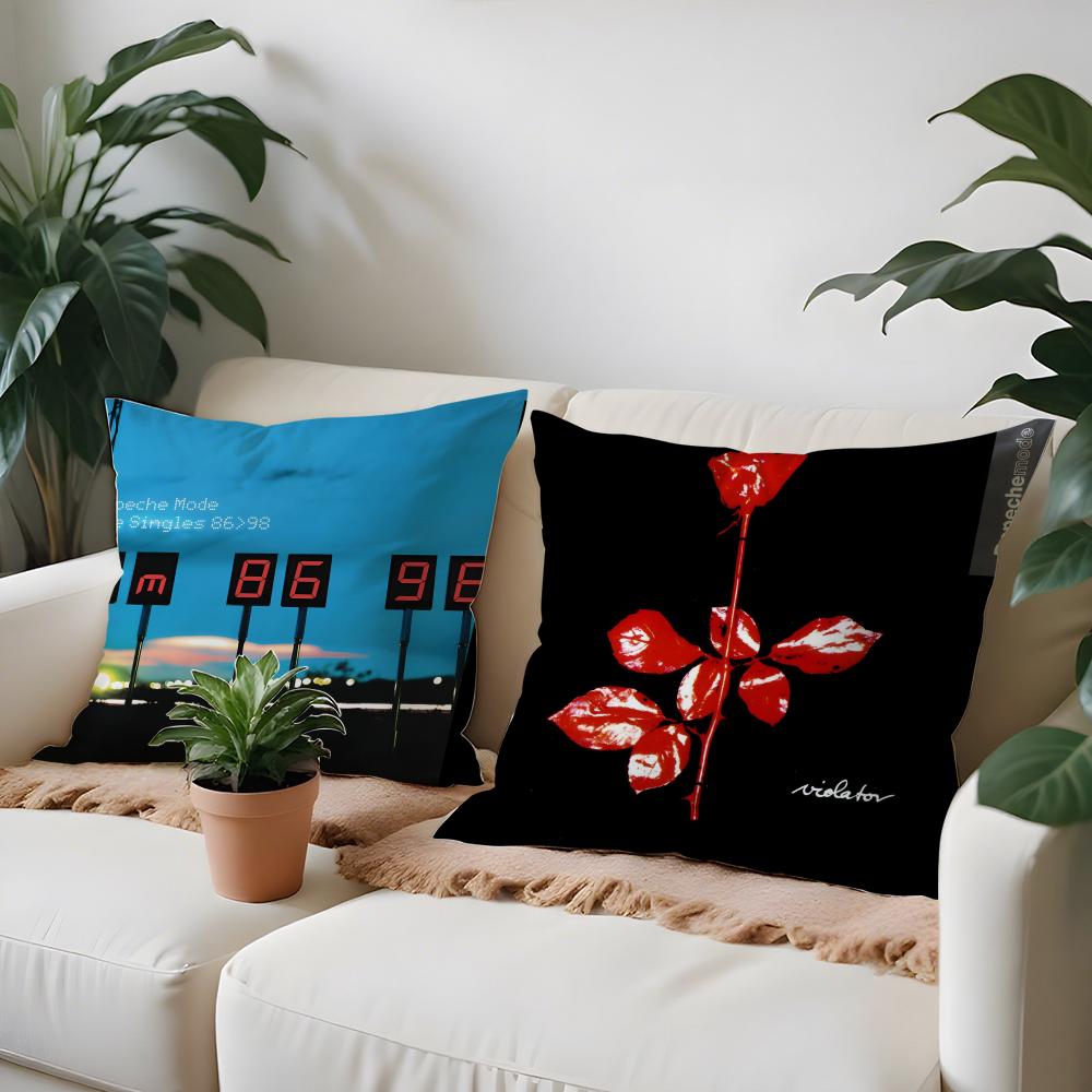 Rock Band D-DEPECHE MODE Pillow Case Anti-dustmite Pillow Invisible zipper silky short plush Sofa cushion cover
