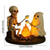 Skeleton Ghost Bonfire Night Lamp Halloween Roasting Marshmallow Ghost Statue Fake Campfire Lamp Home Party Bedroom Decoration