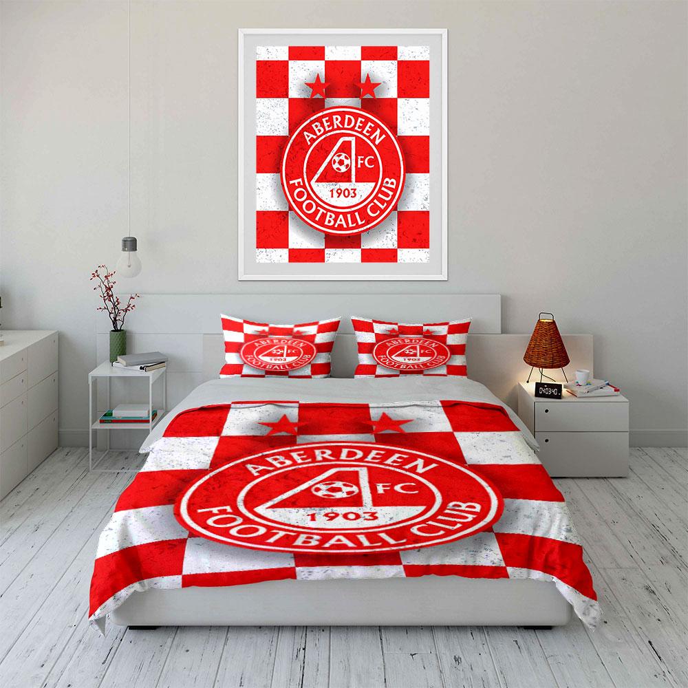 Set Biancheria da Letto Fantasia Aberdeen FC Set Copripiumino Copripiumino Federe (1 * Copripiumino 2 * Federe, senza piumino)