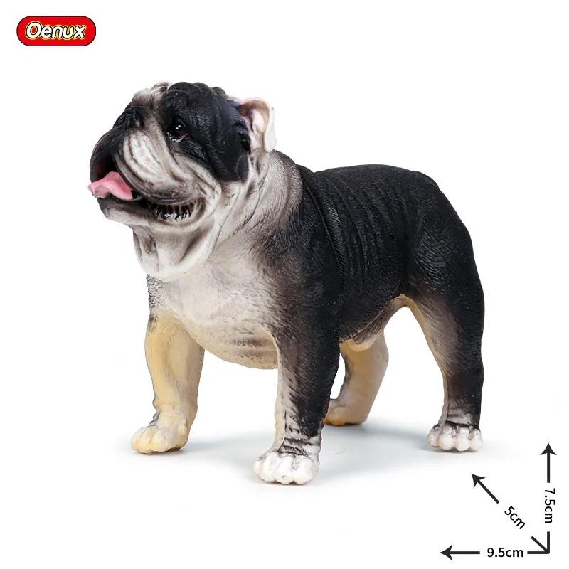 Oenux Lovely French Bulldog Animals Cute Puppy Sleep Lazy Dog Action Figures Model Figurine PVC Home Decoration Education Toy