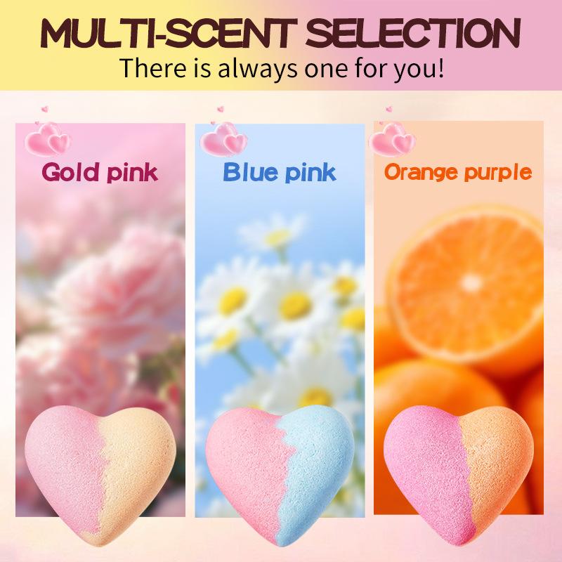 Bath Salt Ball 6-piece Set, Heart-shaped Bath Bomb Bath Salt Ball Boxed Skin Care Products