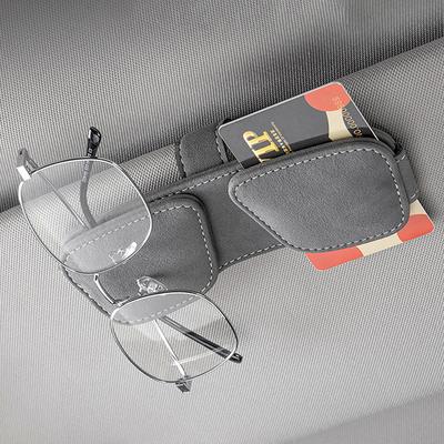 Sunglasses Holder For Car Sun Visor Magnetic Suede Clip For Sunglasses Ticket Double Clip Car Interior Storage Accessories