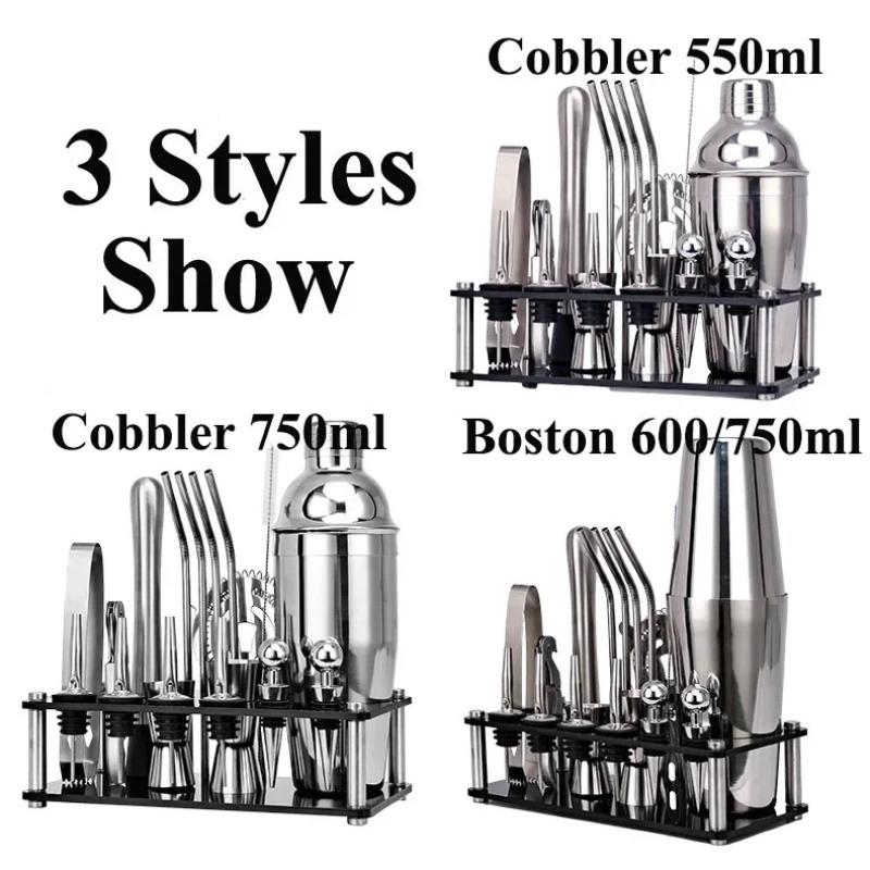 Sada na koktejly a barové náčiní Shaker, barmanská sada na koktejly, mixologie, barmanská sada, kompletní profesionální barmanská sada, sada na mojito