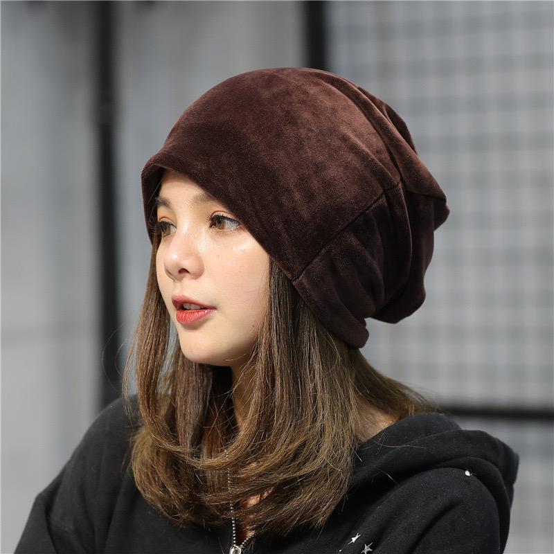 Women's Hat Skullies Beanies Polyester Knitted Hats Beanie Hat Winter Fleece Casual Velvet Women Beanies Hats