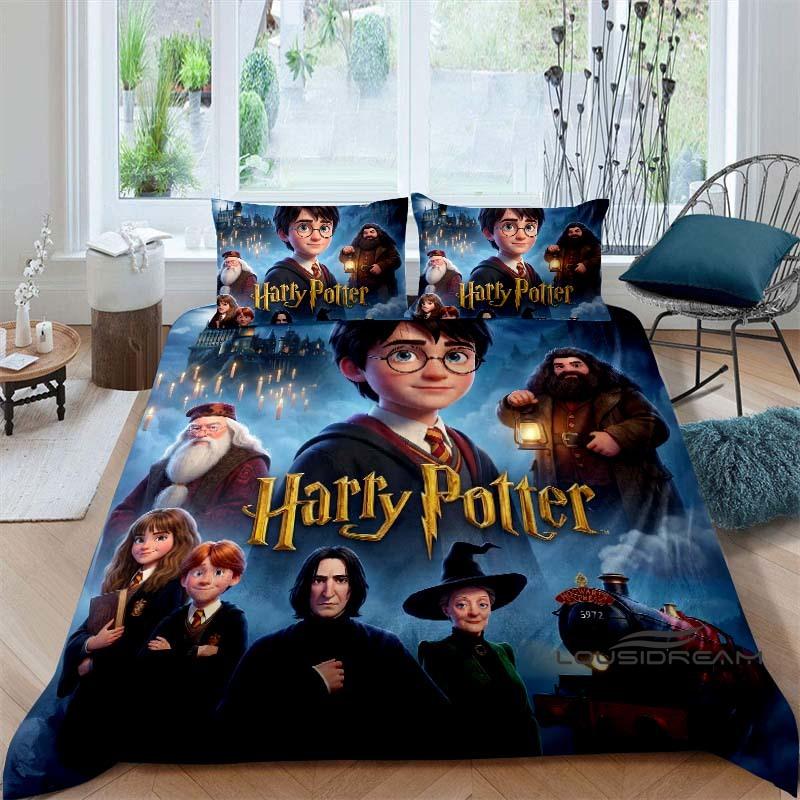 HD Image H — Harry Potter Bedding Set: 3D-Printed Cartoon Duvet Cover — Soft, Comfortable