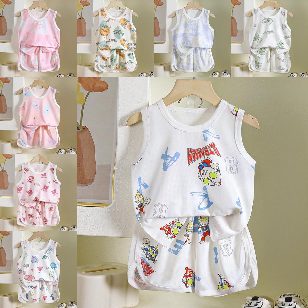 Childrens Summer Tank Top Shorts Set With Breathable Polyester Fabric For Active Kids