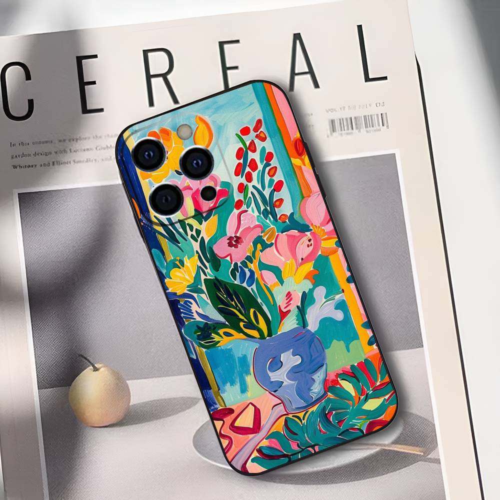Master of Color Henri Matisse Painting Phone Case For IPhone 17,16,15,14,13,12,11,Plus,Pro,Max,Plus,XS,soft case Black silicone