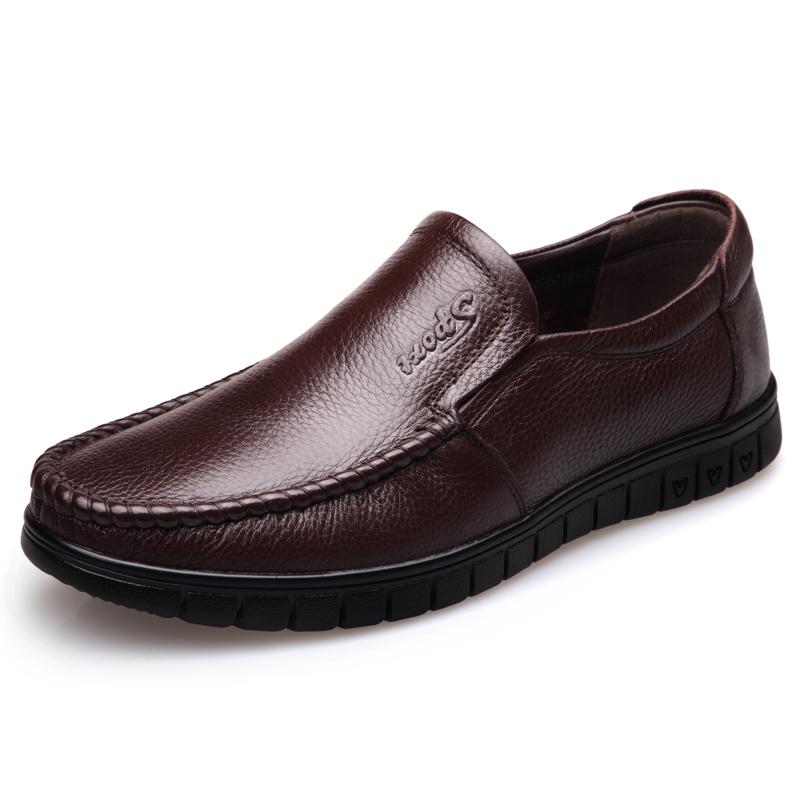 Hot Sale Leather Casual Shoes Men All-match Outdoor Soft Driving Shoes Lightweight Skate Shoes Men Moccasins Flats Mens Sneakers