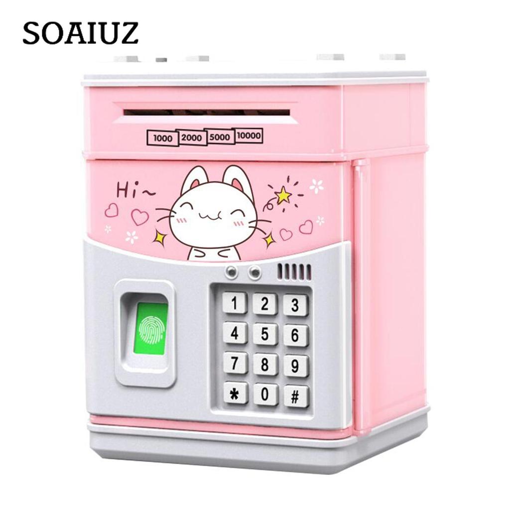 Electronic Piggy Bank MINI ATM Saving Box with Password Simulated Fingerprint Money Bank for Cash