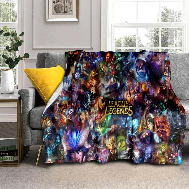 LOL 29 Styl Jinx League of Legends Kreslená flanelová deka, Měkká přehozová deka pro domácnost Ložnici Postel Pohovku Cestovní potah Dětský dárek