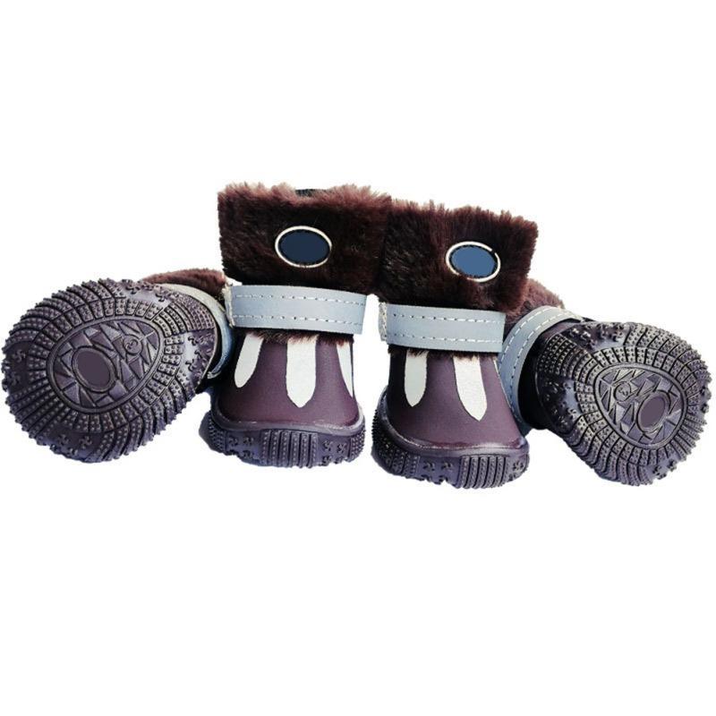 Shoes For Dogs Winter Pet Dog Shoes For Small Dogs Warm Snow Boots Waterproof Fur Non Slip Chihuahua Shoes Reflective Dog Boots