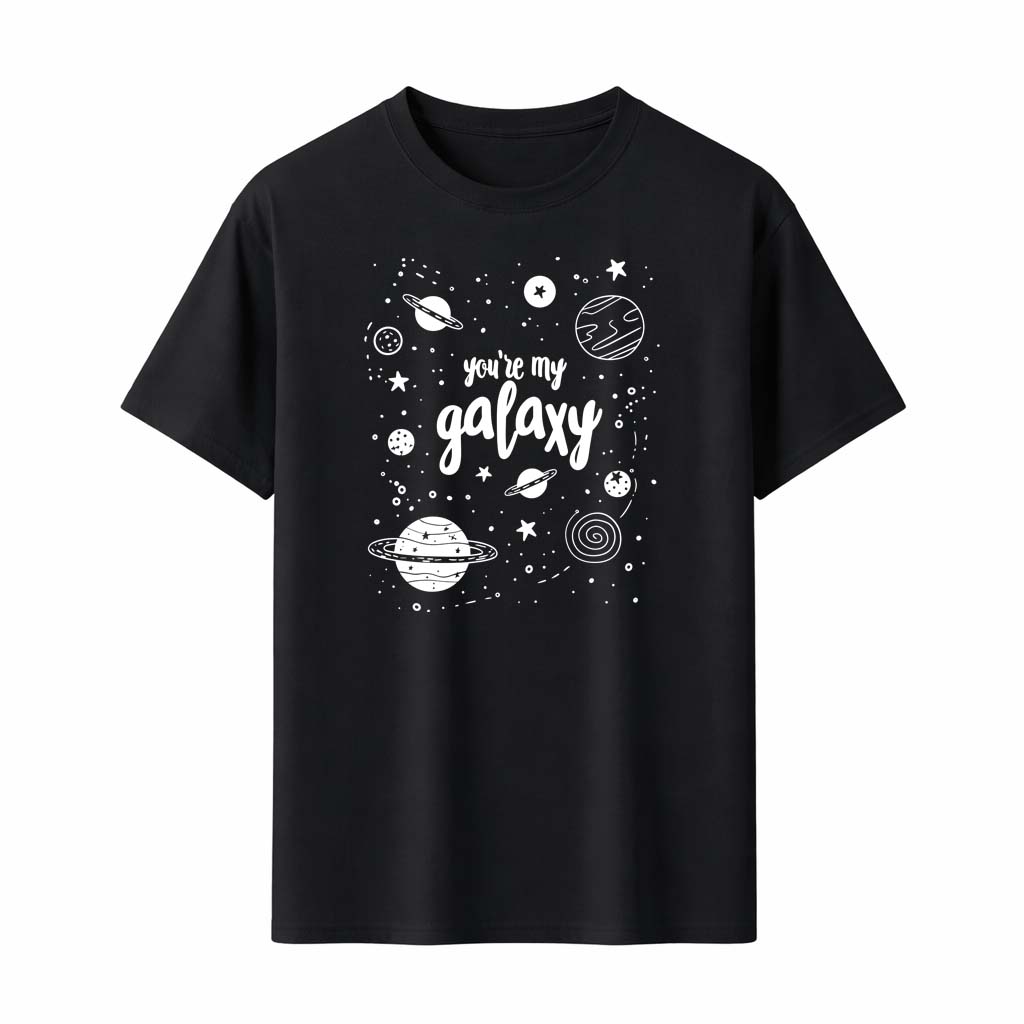 

Space Love T-Shirt Men Women Planet Print Quote Streetwear Black Tee Top Fashion Casual Wear Summer - Men s Summer Cotton Gra... 5XL різнокольоровий