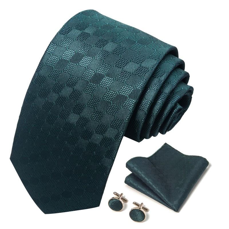 

Рубашка, деловой галстук, свадебный галстук, мужской галстук, комплект из трех предметов One Size зелёный