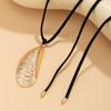 Overdreven Metalen Onregelmatig Gestreept Waterdruppel Hanger Ketting, Zoete Coole Band Choker Ketting
