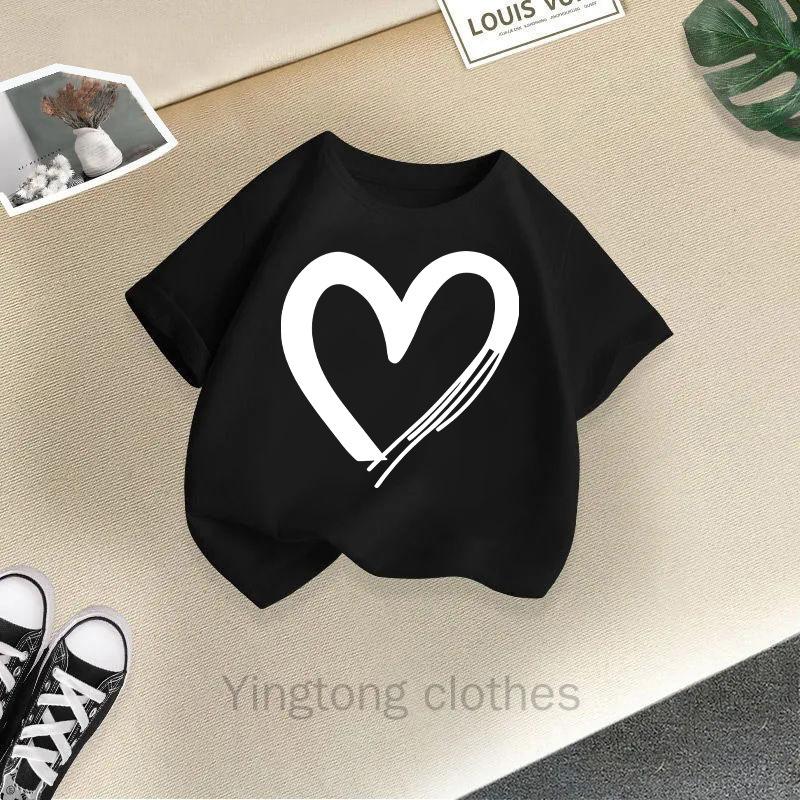 Summer Fashion Girls' Short Sleeved T-shirt Cute Printed Girls' Casual Versatile Top Cross Border