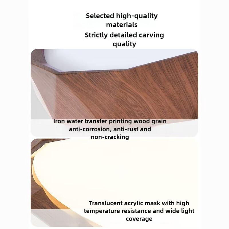 Plafoniera LED Circolare Moderna Semplice con Venatura Legno Noce Luce Decorativa Soggiorno Camera da Letto Balcone Plafoniera