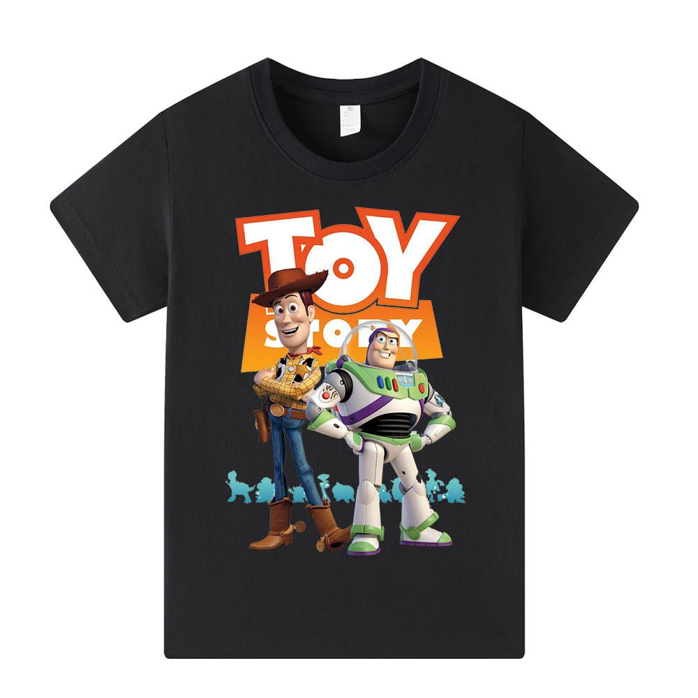 A1459 Kids Boys Girls Woody Buzz Lightyear Print Short Sleeves T-shirt Top 100cm
