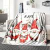 Festive Gnomes Winter Wonderland Home Customize Your Name Blankets Soft Cozy Lightweight For All Seasons Perfect For Picnics Sofa Office Bed Living