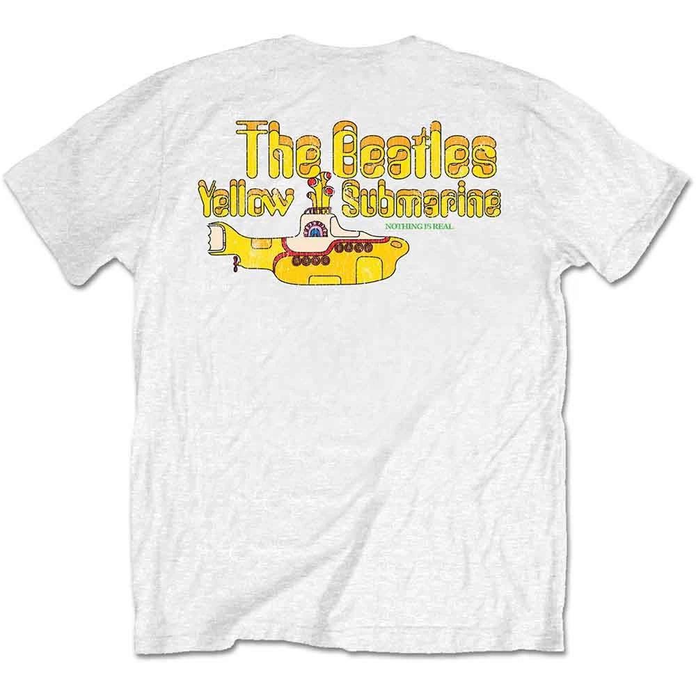The Beatles 100% Cotton T-shirt Mens Tees Top Nothing Is Real new Official Unsex White XL