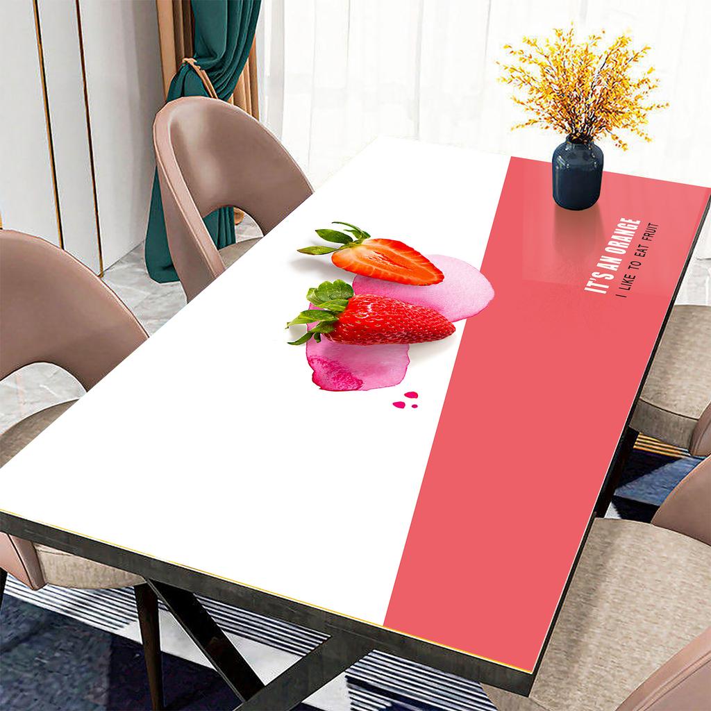 Tablecloth Waterproof, Oil-Proof, Anti-Scalding, Leave-In Soft Glass Dining Table Mat Pvc Premium Desktop Cloth Coffee Table Protective Mat