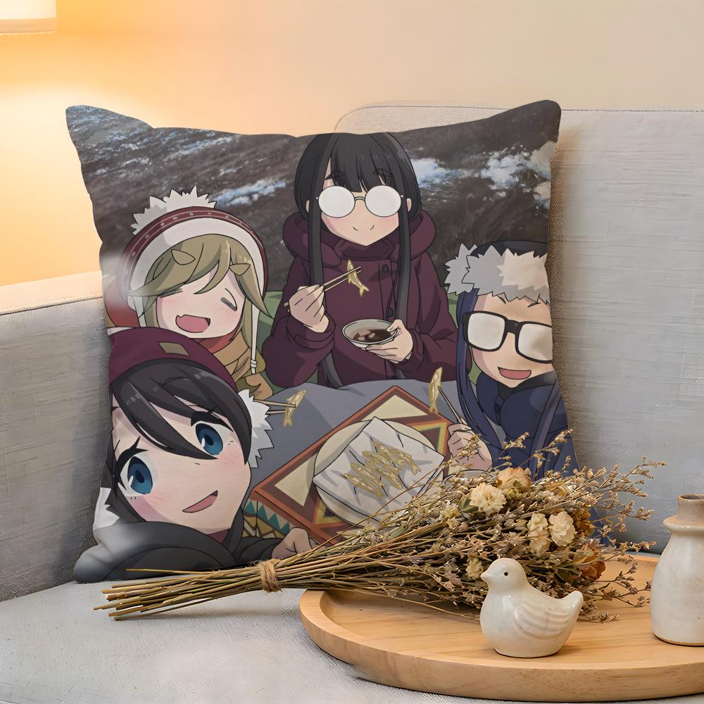 Cushion Cover  Linen  SkinFriendly Soft Decorative Case For Sofa Home Decor Anime Cute LLaidBack Camp Pillow cover