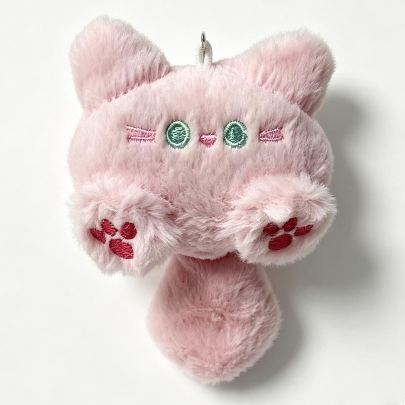 4 Pcs Cute Mini Cat Plush Keychains Soft Fluffy Kitten Stuffed Doll Pendants Small Animal Bag Charms Ornament Gift For Girls