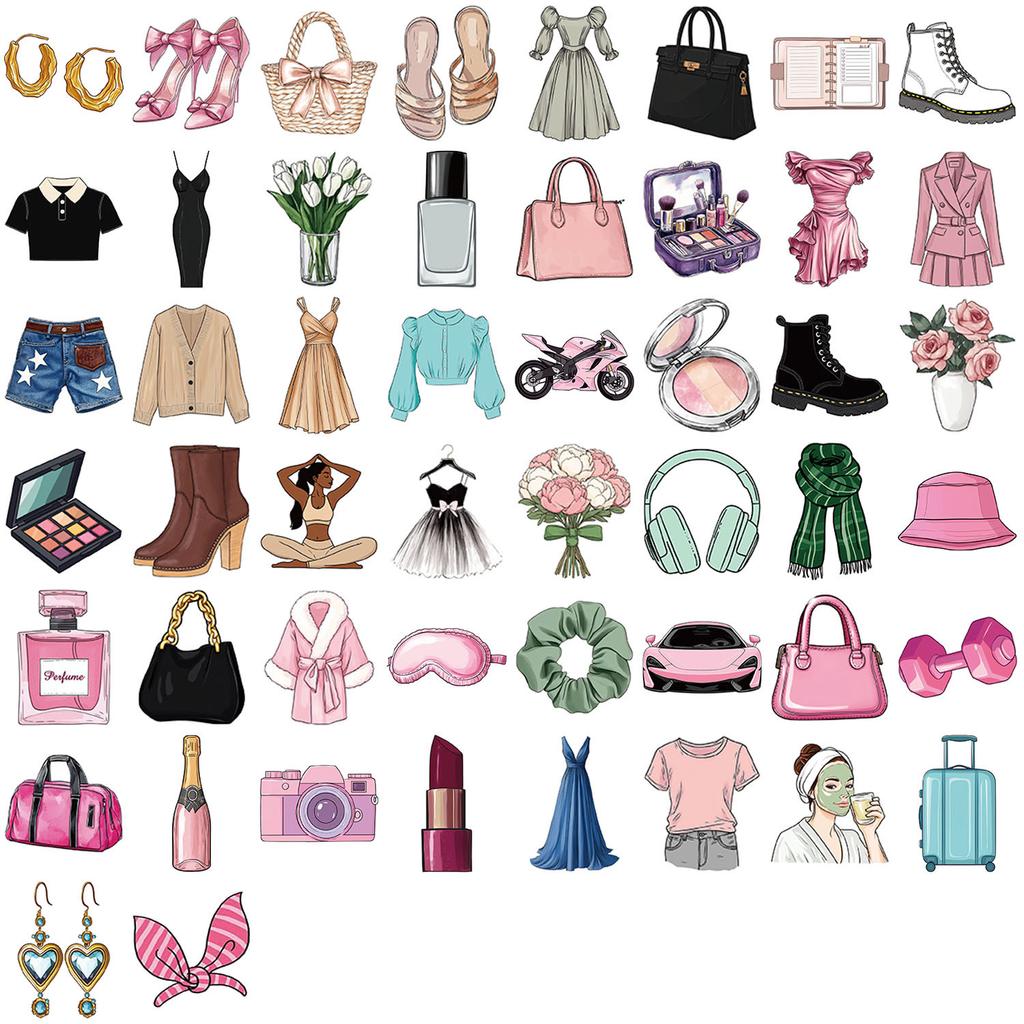 50 Cartoon Girl Theme Graffiti Stickers Decorate Guitar Notebook Suitcase Personality DIY