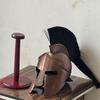 Handmade Bronze Finish Spartan Helmet King Leonidas Cosplay Prop, Display Stand Included