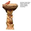 Garten Vogelbad Schale Außen Waschbär/Sonnenblume/Katze/Eule Statue Harz Baumstumpf Vogelfutterspender Springbrunnen für Hinterhof Terrasse Rasen Deko