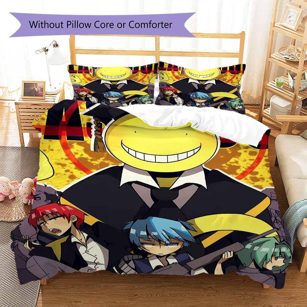 Alien Teacher Pattern Bedding Quilt Set Quilt Cover Pillowcase Home Decoration Birthday Gift (1 * Duvet Cover + 2 * Pillowcase, Without Core)