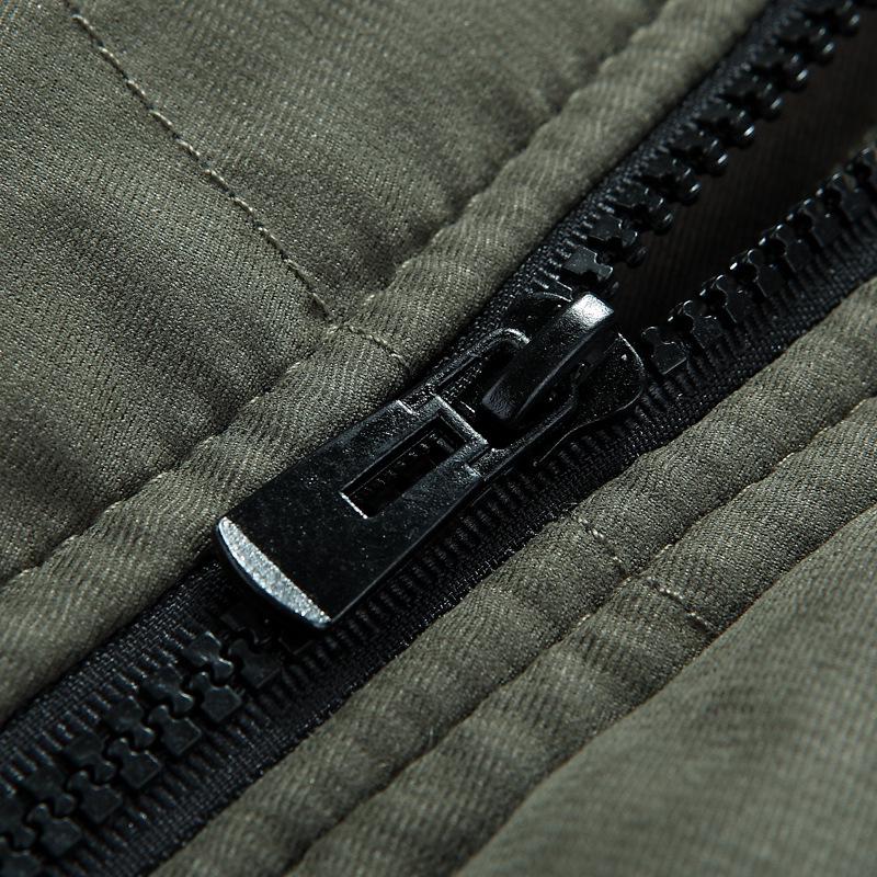 Herren Winter Militärstil Mehrere Taschen Fleecegefüttert Baumwolljacke, Große Größen