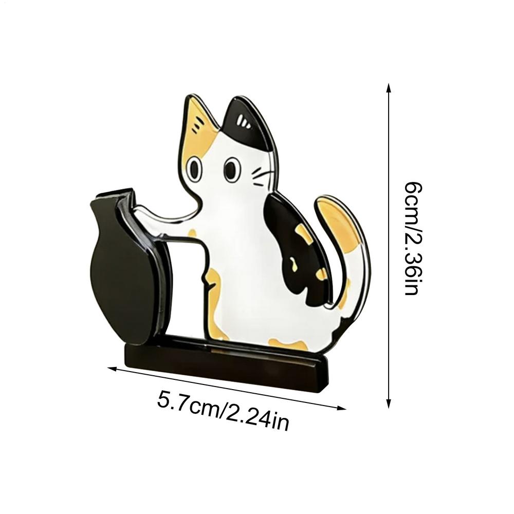 Cat Whisker Keepsake Magnet Kitten Pushing A Vase Acrylic Refrigerator Magnet Kitten Whisker Organizer Magnetic Decor Sticker