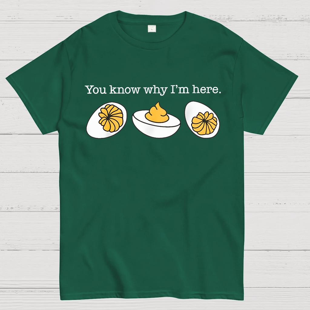 Retro Thanksgiving Dinner You Know Why I'm Here Deviled Egg Cotton Summer Casual Cool Loose T-Shirt