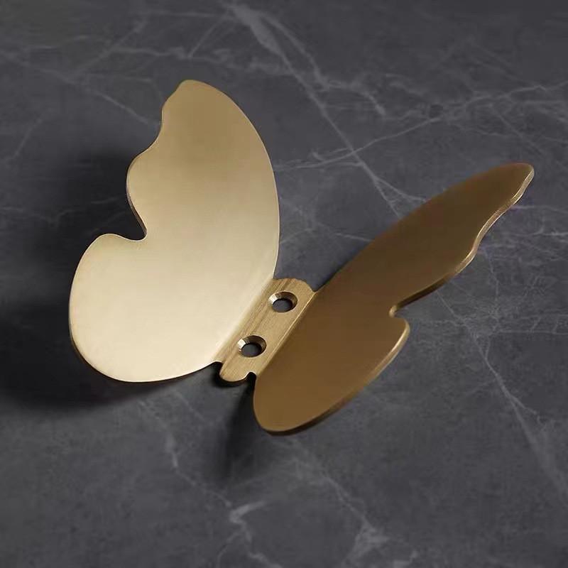 Clother Hook Brass Towel Hanger Brushed Gold Clothes Hook Coat Hat Bag Hook Wall Mounted Butterfly Bathroom Towel Hook Holder
