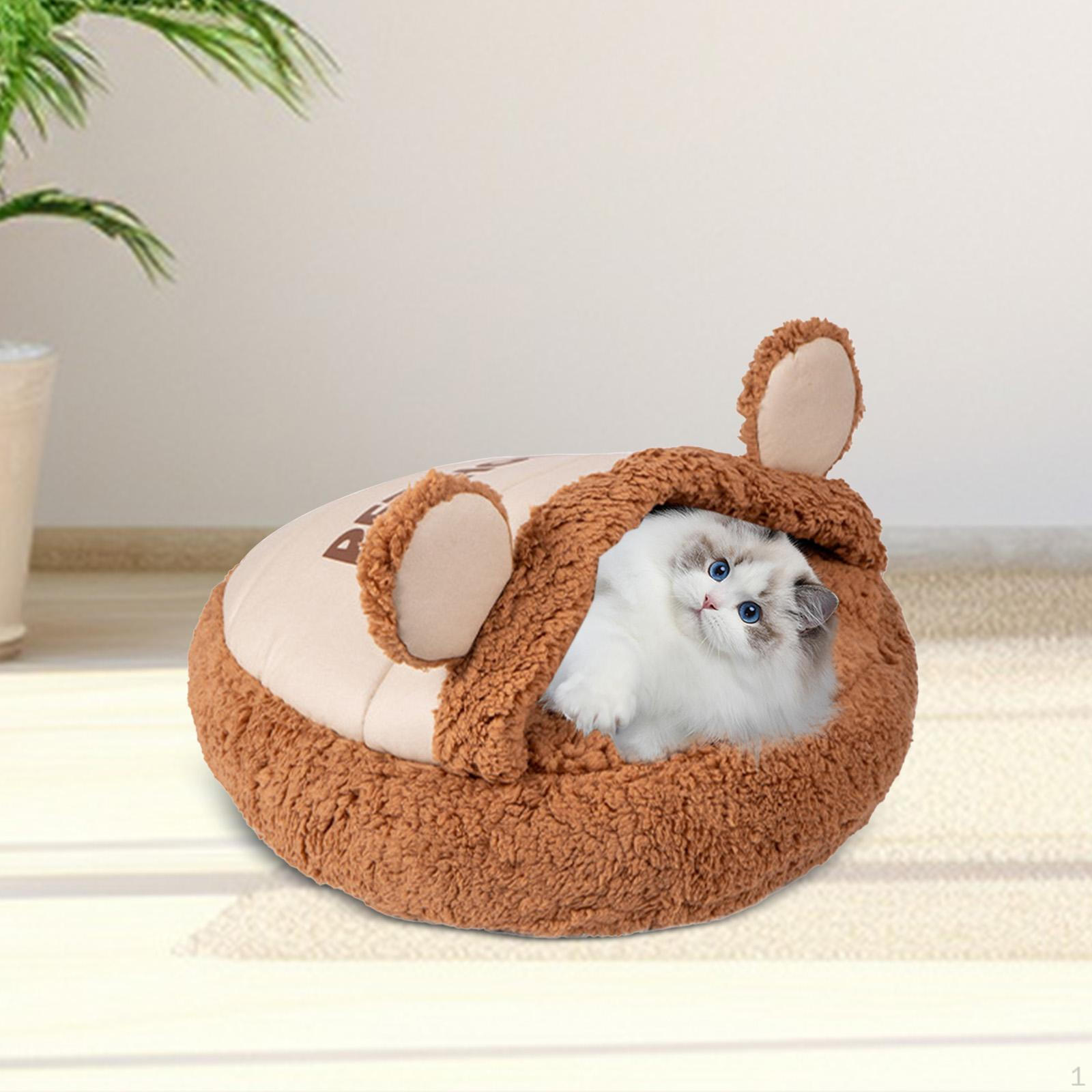

Cat Cave Bed, Comfortable And Soft, with Hood Cover, Ideal for Small Dogs, , Indoor Cats. 50x50cm